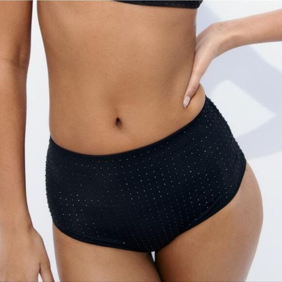 Zara High-Waisted Rhinestone Studded Briefs - Picture 1 of 13